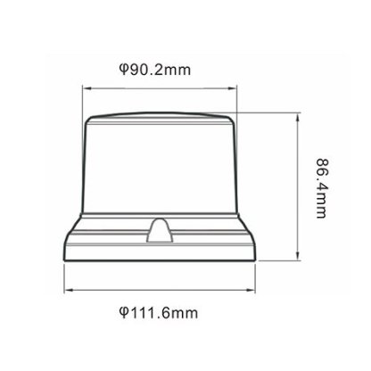 LED maják, 12-24V, 64x0,5W, oranžový, magnet, ECE R65 R10