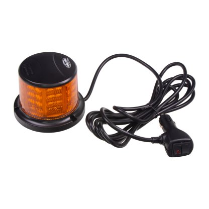 LED maják, 12-24V, 64x0,5W, oranžový, magnet, ECE R65 R10