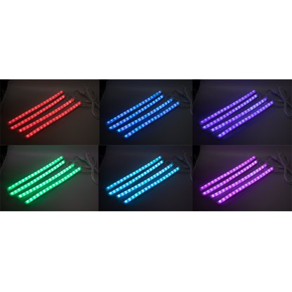 LED podsvětlení vnitřní RGB 12V, bluetooth, 4 pásky
