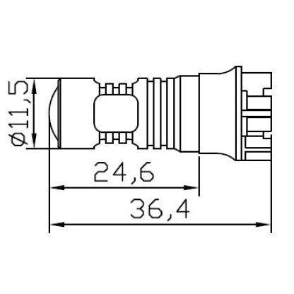 LED PW24W bílá, 12-24V, 30W (6x5W)