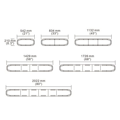 LED rampa 1132mm, modrá, 12-24V, ECE R65