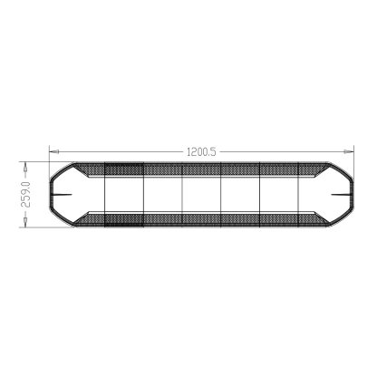 LED rampa 1200mm, oranžová, 12-24V, ECE R65, ovladač s kontrolou zvoleného režimu