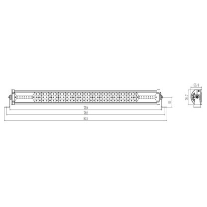 LED rampa, 126x3W, 759mm, ECE R10