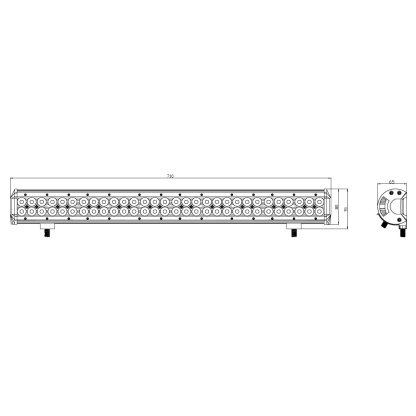 LED rampa, 60x3W, 710x80x65mm, ECE R10