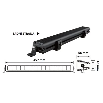 LED rampa bílá/oranžová, 10-30V, 457mm, ECE R10