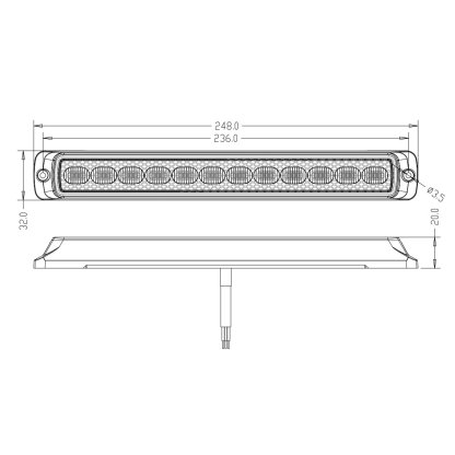 LED sdružená lampa zadní s výstražným oranžovým světlem, 12-24V, ECE R65