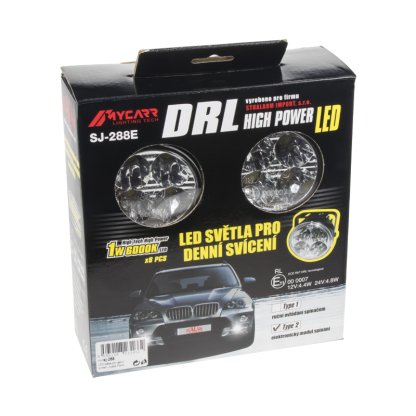 LED světla pro denní svícení, kulatá 70mm, ECE