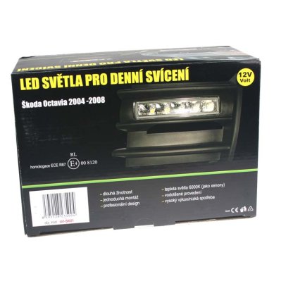 LED světla pro denní svícení Škoda Octavia 2004-08, ECE