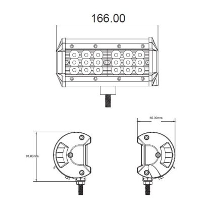 LED světlo, 18x3W, 166mm, ECE R10