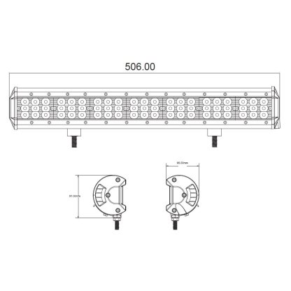 LED světlo, 63x3W, 506mm, ECE R10