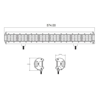 LED světlo, 63x3W, 574mm, ECE R10