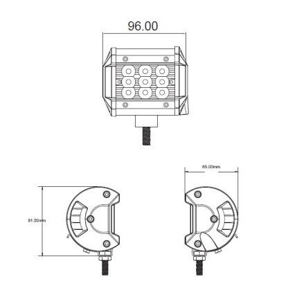 LED světlo, 9x3W, 96mm, ECE R10