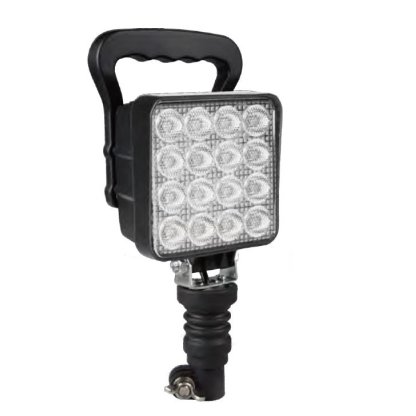 LED světlo hranaté, bílé, 16x3W, na hrot, ECE R10