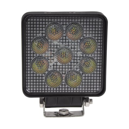 LED světlo hranaté, bílé/oranžové, 9x3W/9x1W, 117x117mm, ECE R10