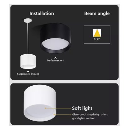 LED světlo kulaté 18W, ø148mm, 3000K
