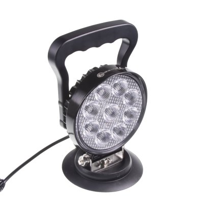 LED světlo kulaté, bílé, 9x3W, ø114mm, magnet, ECE R10