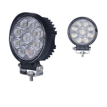 LED světlo kulaté, bílé/oranžové, 9x3W/9x1W, ø114mm, ECE R10