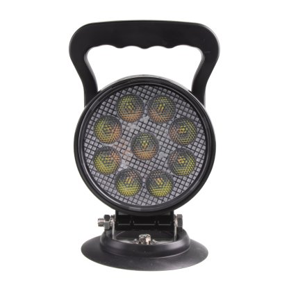LED světlo kulaté, bílé/oranžové, 9x3W/9x1W, ø114mm, magnet, ECE R10