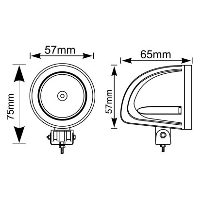 LED světlo kulaté (i na motocykl), 1x 10W, 57mm, ECE R10