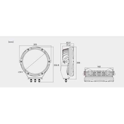 LED světlo kulaté s pozičním a výstražným světlem, 140W, ECE R65, R10, R148, R149