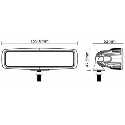LED světlo obdélníkové, 20x1W, ECE R10