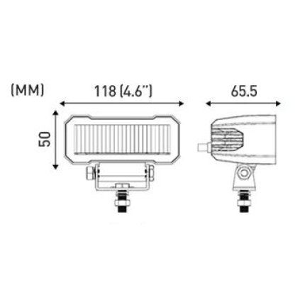 LED světlo obdélníkové, 2x10W, ECE R10, R149
