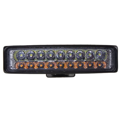 LED světlo obdélníkové, bílé/oranžové, 18x3W, 150 mm, ECE R10