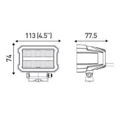 LED světlo obdélníkové s pozičním/oranž. světlem, 6x5W, ECE R10, R149