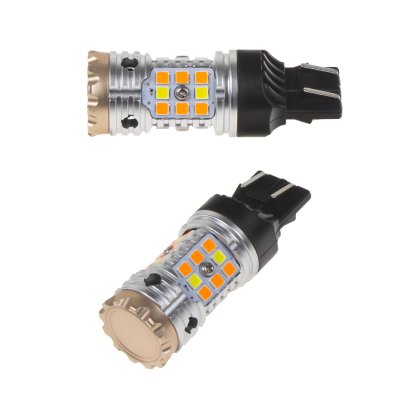 LED T20 (7443) bílá/oranžová, CAN-Bus, 12V, 32LED/3030SMD