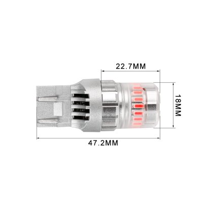 LED T20 (7443) červená, 12V, 23LED SMD