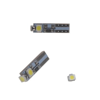 LED T5 bílá, 12V, 3LED/SMD