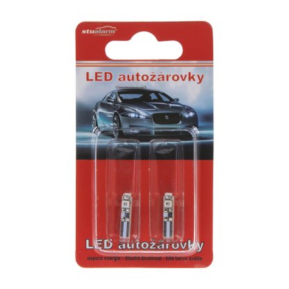 LED T5 červená, 12V, 3LED/SMD