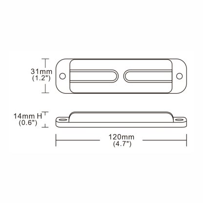 LINEAR LED 6x5W LED, 12-24V, červený, ECE R10