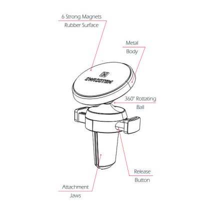 Magnetický držák do ventilace auta SWISSTEN S-GRIP AV-M8, 45635