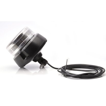 Maják LED 12/24V - 8 programů, bezbarvý kryt, na tyč, kabel v délce 3 m, bez zástrčky