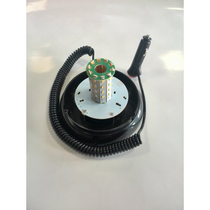 Maják oranžový 12/24V magnet. diodový 2 funkce, 60 SMD, WL-244/2