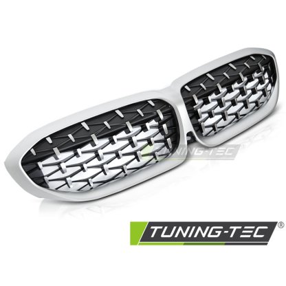 Maska - ledvinky BMW 5 BMW G20/G21 19- diamond style silver