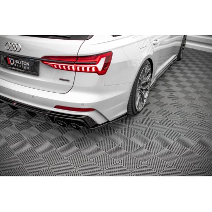 Maxton Design boční difuzory pod zadní nárazník pro Audi A6 C8, černý lesklý plast ABS, S-Line