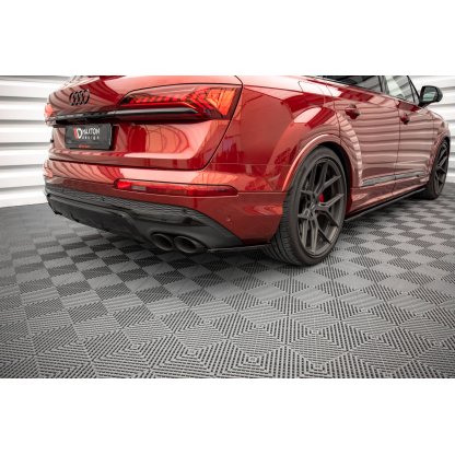 Maxton Design boční difuzory pod zadní nárazník pro Audi Q7 Mk2 S-Line Facelift, černý lesklý plast ABS