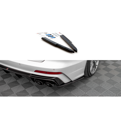 Maxton Design boční difuzory pod zadní nárazník pro Audi S6 C8, černý lesklý plast ABS