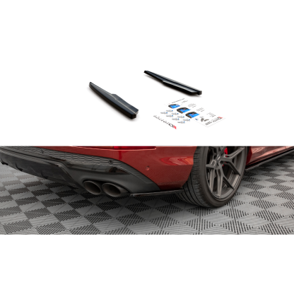 Maxton Design boční difuzory pod zadní nárazník pro Audi SQ7 Mk2 Facelift, černý lesklý plast ABS