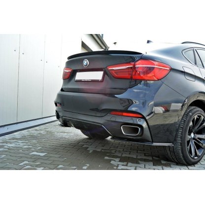 Maxton Design boční difuzory pod zadní nárazník pro BMW X6 F16, černý lesklý plast ABS, M-Pack
