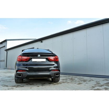 Maxton Design boční difuzory pod zadní nárazník pro BMW X6 F16, černý lesklý plast ABS, M-Pack