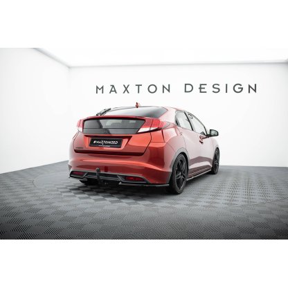 Maxton Design boční difuzory pod zadní nárazník pro Honda Civic Mk9, černý lesklý plast ABS, Hatchback