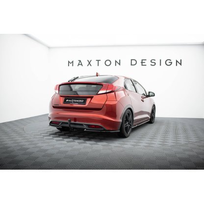 Maxton Design boční difuzory pod zadní nárazník pro Honda Civic Mk9, černý lesklý plast ABS, Hatchback