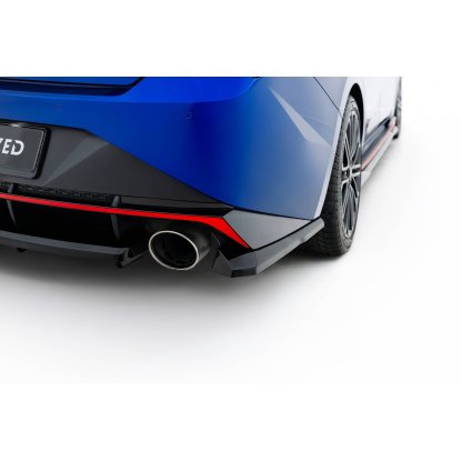 Maxton Design boční difuzory pod zadní nárazník pro Hyundai Elantra N Mk7, černý lesklý plast ABS