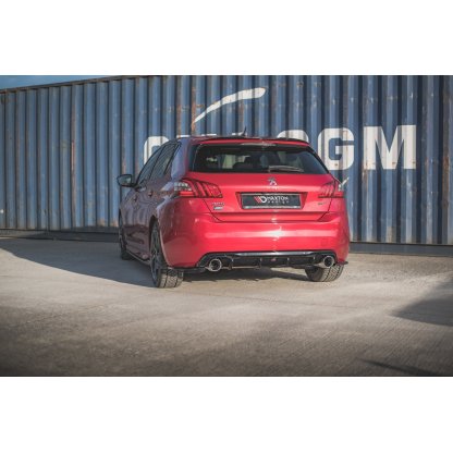 Maxton Design boční difuzory pod zadní nárazník pro Peugeot 308 Mk 2 GT, černý lesklý plast ABS