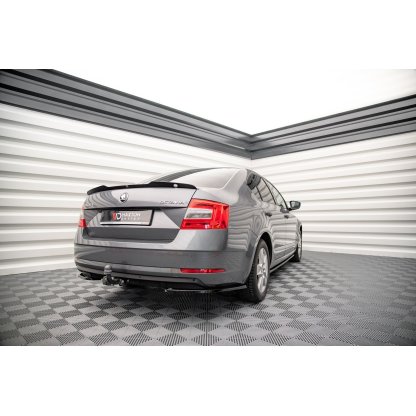 Maxton Design boční difuzory pod zadní nárazník pro Škoda Octavia Mk3 Facelift, černý lesklý plast ABS