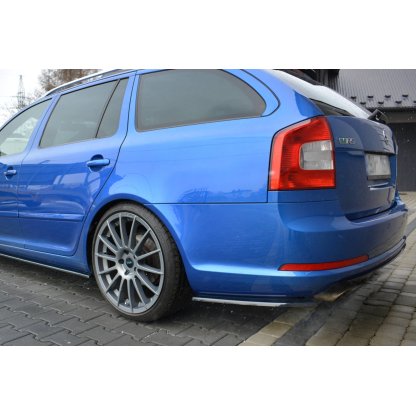 Maxton Design boční difuzory pod zadní nárazník pro Škoda Octavia RS Facelift Mk2, černý lesklý plast ABS