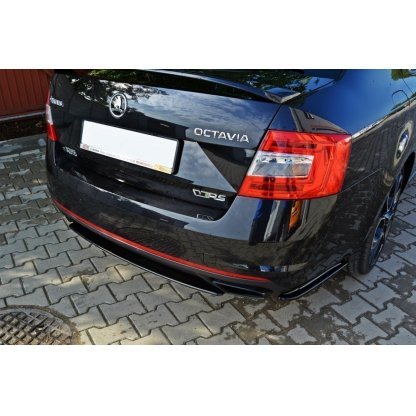 Maxton Design boční difuzory pod zadní nárazník pro Škoda Octavia RS Mk3, černý lesklý plast ABS